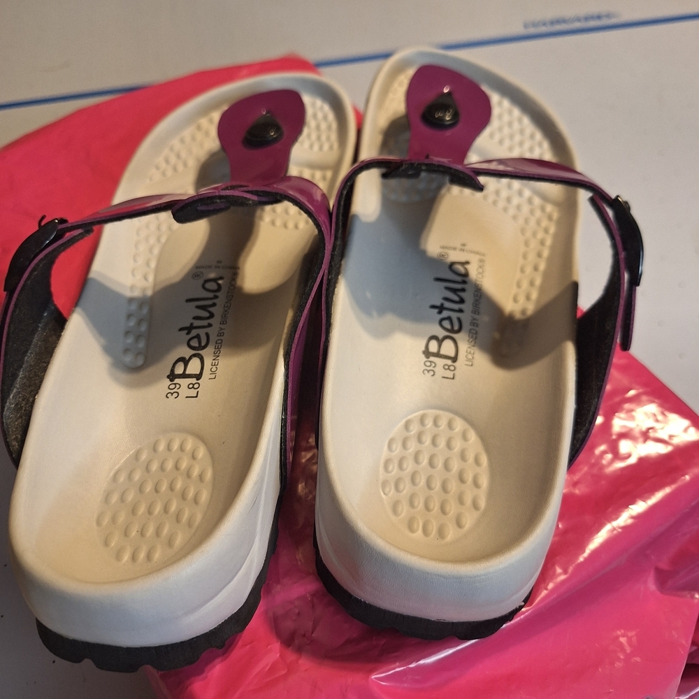 Birkenstock Betula Patent Leather Thong Women's Sandals. Size 39 L 8 - Picture 5 of 8